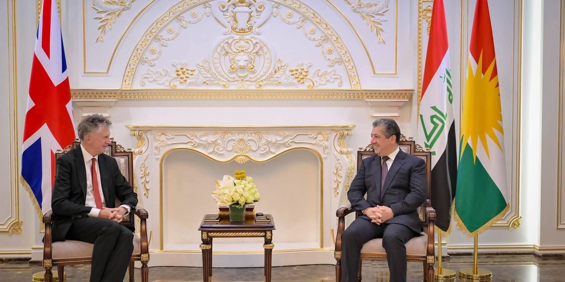 سەرۆکوەزیران مەسرور بارزانی پێشوازی لە جۆناسان پاوڵ، راوێژکاری ئاسایشیی‌ نیشتمانیی بەريتانيا کرد.
