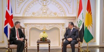 سەرۆکوەزیران مەسرور بارزانی پێشوازی لە جۆناسان پاوڵ، راوێژکاری ئاسایشیی نیشتمانیی بەريتانيا کرد.